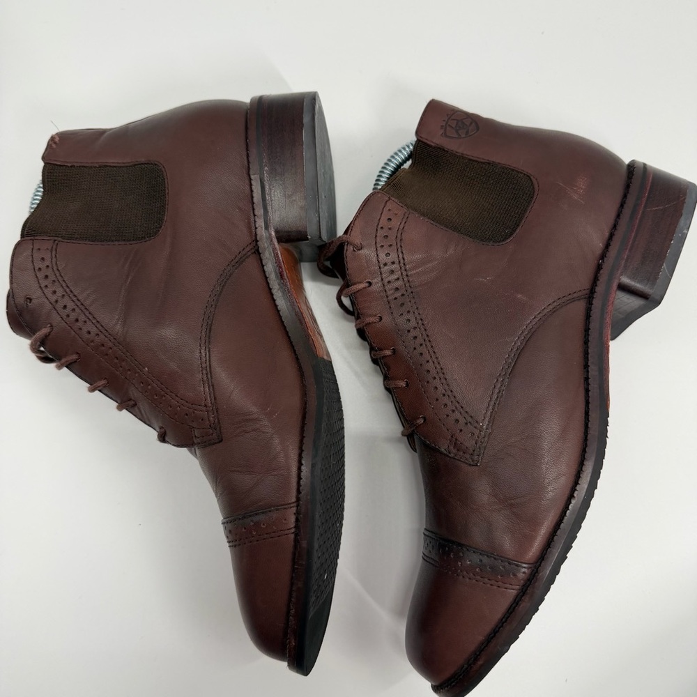Ariat Brown Leather Western Chelsea Lace Up Boot - Picture 6 of 14